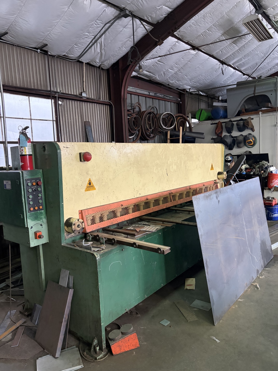 Sheet metal shear in the shop